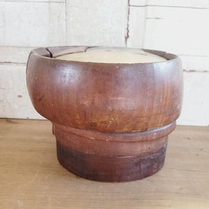 ANTIQUE WOOD HAT BLOCK MOLD FORM 5 PIECE PUZZLE MILLINERY EMPIRE HAT BLOCKS